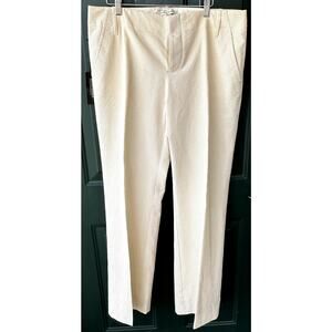 NWT Banana Republic Tan Seersucker Flat Front Wide Leg Trousers Pants Sz 14 Work